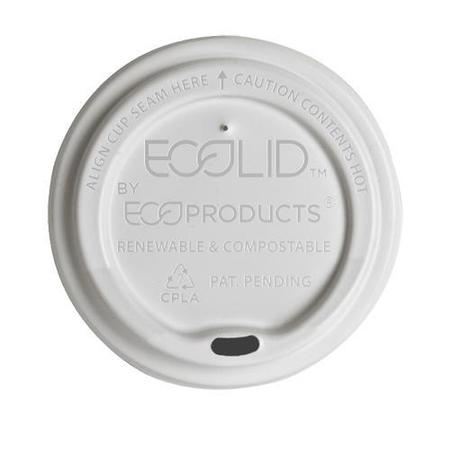 ECO-PRODUCTS 10-20 oz EcoLid Renewable and Compostable Hot Cup Lids, PK800 EP-ECOLID-W